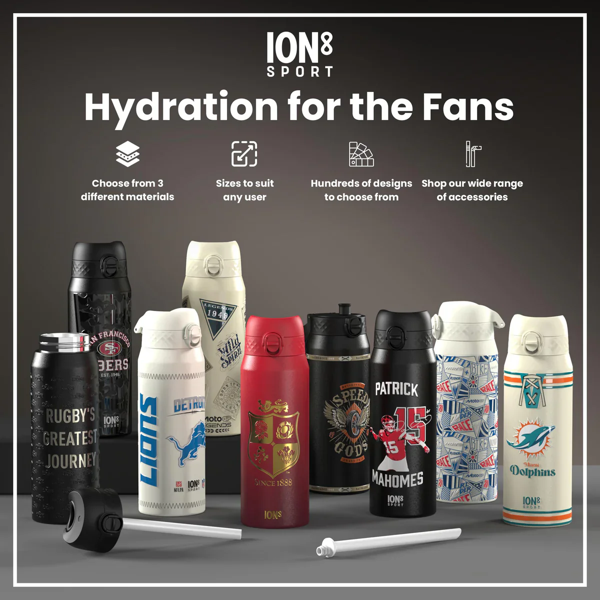 NFL x ION8 - De'Von Achane Insulated Water Bottle - 750ml - Image 7